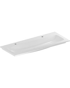 Geberit iCon light furniture washbasin 501846002 two tap holes, open, white, KeraTect