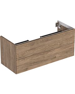 Geberit One sous-lavabo 505265006 118,4 x 50,4 x 47 cm, structure en hickory noyer/bois mélaminé, 2 tiroirs