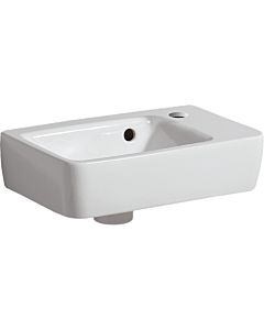 Geberit Renova Plan Handwaschbecken 500382018 36x25cm, mit Hahnloch, mit Überlauf, kurz, weiß/KeraTect