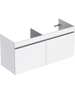 Geberit Renova Plan Doppel-Waschtischunterschrank 501912011 122,6x60,6x44, 6cm, 2 Schubladen, weiß, lackiert hochglänzend