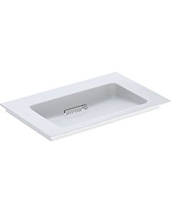 Geberit One lavabo pour meuble 505003001 75 cm, sans trou pour robinet ni trop-plein, blanc KeraTect/couvercle blanc