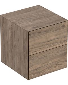 Geberit One side cabinet 505077006 45x49.2x47cm, 2 drawers, walnut hickory/melamine wood structure