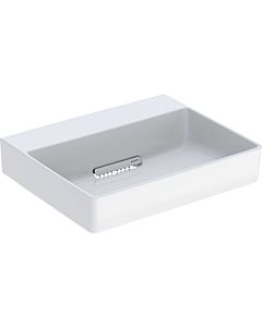 Geberit One lavabo 505018001 50 cm, sans trou pour robinet ni trop-plein, blanc KeraTect/couvercle blanc