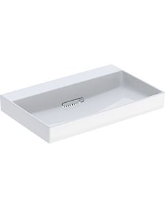 Geberit One lavabo 505035001 75 cm, sans trou pour robinet ni trop-plein, blanc KeraTect/couvercle blanc