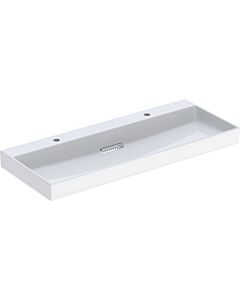 Geberit One washbasin 505049001 120x48.4cm, tap hole left and right, without overflow, white KeraTect/cover white glossy