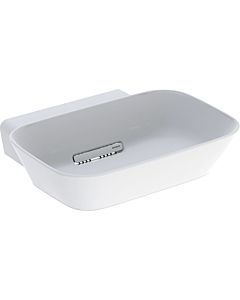 Geberit One washbasin 505052001 50cm, bowl shape, without tap hole and overflow, white matt/bezel high-gloss chrome-plated