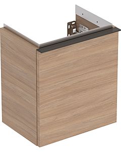 Geberit iCon hand washbasin base cabinet 502301JH1 37x41.5x27.9cm, 2000 door, left hinged, oak, matt lava handle