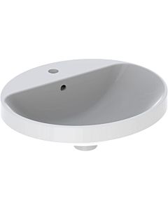 Geberit VariForm bassin 500713002 blanc KeraTect, 50x45cm, avec plage de robinetterie, trop - plein, de forme ovale