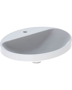 Geberit VariForm washbasin 500723002 55x45cm, with tap platform, without overflow, oval, white KeraTect