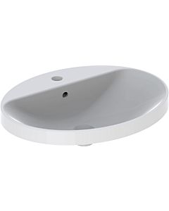 Geberit VariForm washbasin 500725002 60x48cm, with tap platform, overflow, oval, white KeraTect