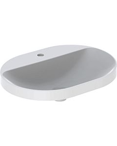Geberit VariForm washbasin 500735002 60x45cm, with tap platform, without overflow, elliptical, white KeraTect