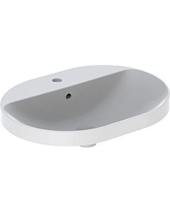 Geberit VariForm washbasin 500733002 60x45cm, with tap platform, overflow, elliptical, white KeraTect