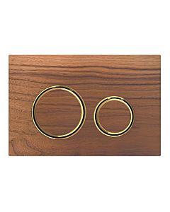Geberit Sigma 21 flush plate 115652JX1 Plate / button chrome-plated, walnut, brass ring, for 2-Megen flushing