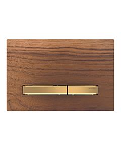 Geberit Sigma 50 flush plate 115672JX2 American walnut cover plate, brass plate / button, for dual flush