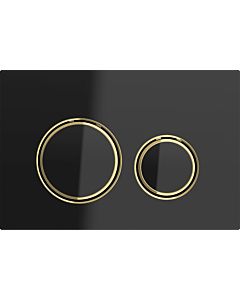Geberit Sigma 21 flush plate 115652SJ1 Plate / button black, brass ring, for 2-Megen flushing