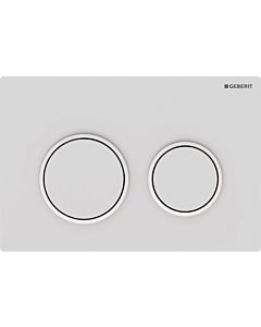 Geberit Omega cover plate 115085011 plate/button lacquered matt white, ring white, for dual flush