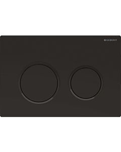 Geberit Omega cover plate 115085161 plate/button black matt lacquered, ring black, for dual flush