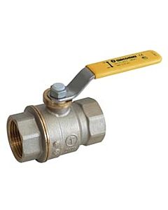 Opal gas ball valve R730GAX008 G 2 IT, nickel-plated brass, heavy-duty model, yellow lever handle
