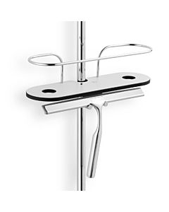 Giese basket 40602-02 including Halter and wiper, mounting on a shower rail