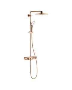 Grohe shower system 26507DA0 warm sunset, with surface-mounted thermostat, shower arm 45cm swiveling