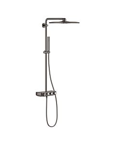 Grohe shower system 26508A00 hard graphite, with surface-mounted thermostat, shower arm 45cm swiveling