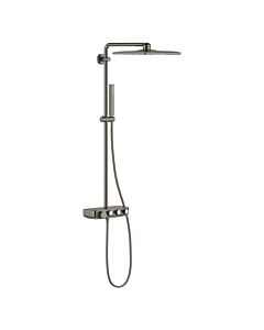 Grohe shower system 26508AL0 brushed hard graphite, with surface-mounted thermostat, swiveling shower arm 45cm