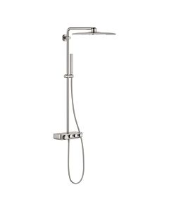Grohe shower system 26508DC0 supersteel, with surface-mounted thermostat, swiveling shower arm 45cm