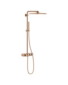 Grohe shower system 26508DL0 warm sunset brushed, with surface-mounted thermostat, shower arm 45cm swiveling