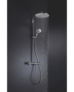 Grohe Rainshower shower system 26647000 chrome, with surface-mounted thermostat, swiveling shower arm 45cm