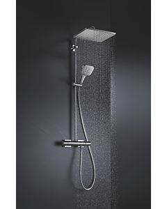 Grohe Rainshower shower system 26649000 chrome, with surface-mounted thermostat, swiveling shower arm 45cm