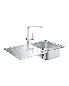 Grohe built-in sink set 31573SD1 86x50cm, 2000 basin, with single-lever sink mixer, stainless steel