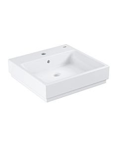 vasque à poser Grohe Cube Keramik 3947800H 50cm, trou pour 2000 avec trop-plein, dos vitré, blanc alpin PureGuard