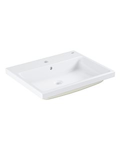 Grohe Cube Bathroom ceramics washbasin 3947900H 60cm, 1 tap hole with overflow, glazed back, alpine white PureGuard
