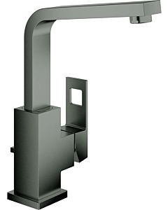 Grohe Eurocube basin mixer 23135AL0 brushed hard graphite, L-size, with waste set, without flow limiter