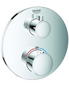 Grohe Grohtherm final assembly set 24076000 concealed shower thermostat, with 2-way diverter, round, chrome