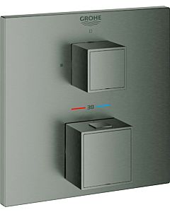 Grohe Grohtherm Cube trim set 24153AL0 brushed hard graphite, concealed shower thermostat