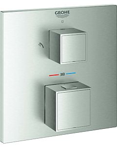 Grohe match1 Cube 24154DC0 supersteel, concealed shower thermostat with 2-way diverter