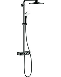 Grohe shower system 26507A00 hard graphite, with surface-mounted thermostat, shower arm 45cm swiveling
