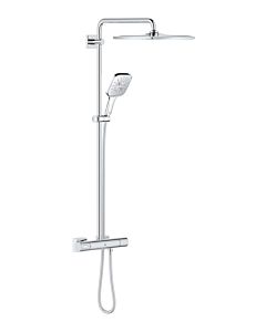 Grohe Rainshower shower system 26652000 chrome, with surface-mounted thermostat, swiveling shower arm 45cm