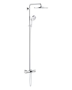 Grohe Rainshower shower system 26657000 chrome, with surface-mounted thermostat, swiveling shower arm 45cm