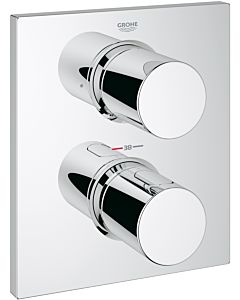 Grohe Grohtherm F kit de montage final 27618000 thermostat bain/douche à encastrer, avec interrupteur à 2 voies intégré, chromé