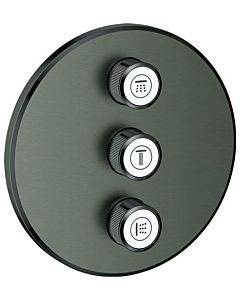 Grohe Grohtherm Smartcontrol trim set 29122AL0 brushed hard graphite, round, 3-way concealed valve