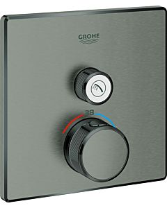 Grohe Grohtherm Smartcontrol Fertigmontageset 29123AL0 hard graphite gebürstet, eckig, UP-Thermostat, 1 Absperrventil
