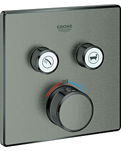 Grohe Grohtherm Smartcontrol trim set 29124AL0 brushed hard graphite, square, concealed thermostat, 2 shut-off valves