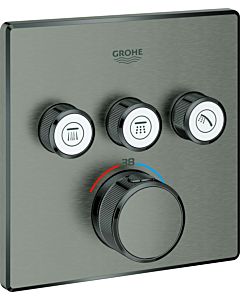 Grohe Grohtherm Smartcontrol Fertigmontageset 29126AL0 hard graphite gebürstet, eckig, UP-Thermostat, 3 Absperrventile