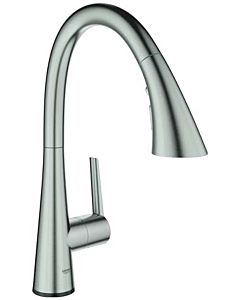 Grohe Zedra mixer 30219DC2 supersteel, pull-out shower, electronic, battery power supply