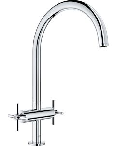 Grohe Atrio 2-handle sink mixer 30362000 chrome, with C-spout with mousseur