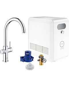 Grohe Blue Professional single-lever sink mixer 31323002 chrome, starter kit, C-spout, Bluetooth / WIFI