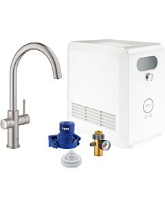 Grohe Blue Professional single-lever sink mixer 31323DC2 supersteel, starter kit, C-spout, Bluetooth / WIFI