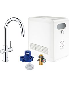 Grohe Blue Professional single-lever sink mixer 31325002 chrome, starter kit, C-spout, Bluetooth / WIFI
